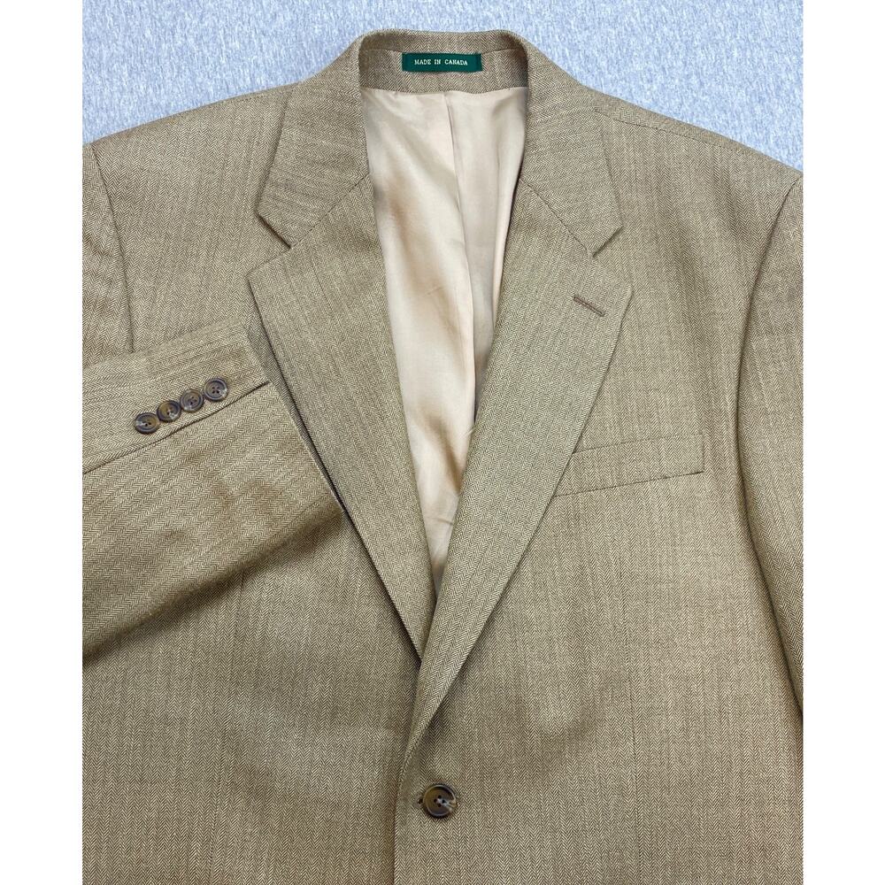 Lauren Ralph Lauren Blazer Men 42L Herringbone Wool Silk Blend 2-Button Lined